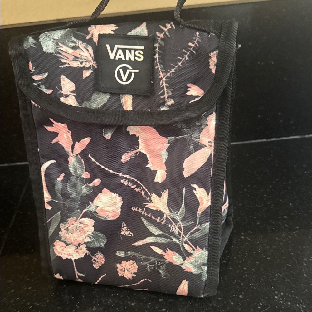 Vans Lunch bag Pouch with Pink Floral Print